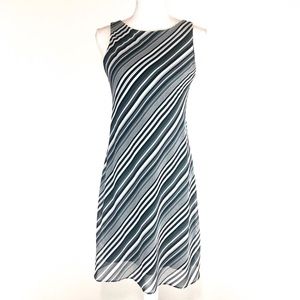 Alyn Paige Black/Grey Striped Sleeveless Dress